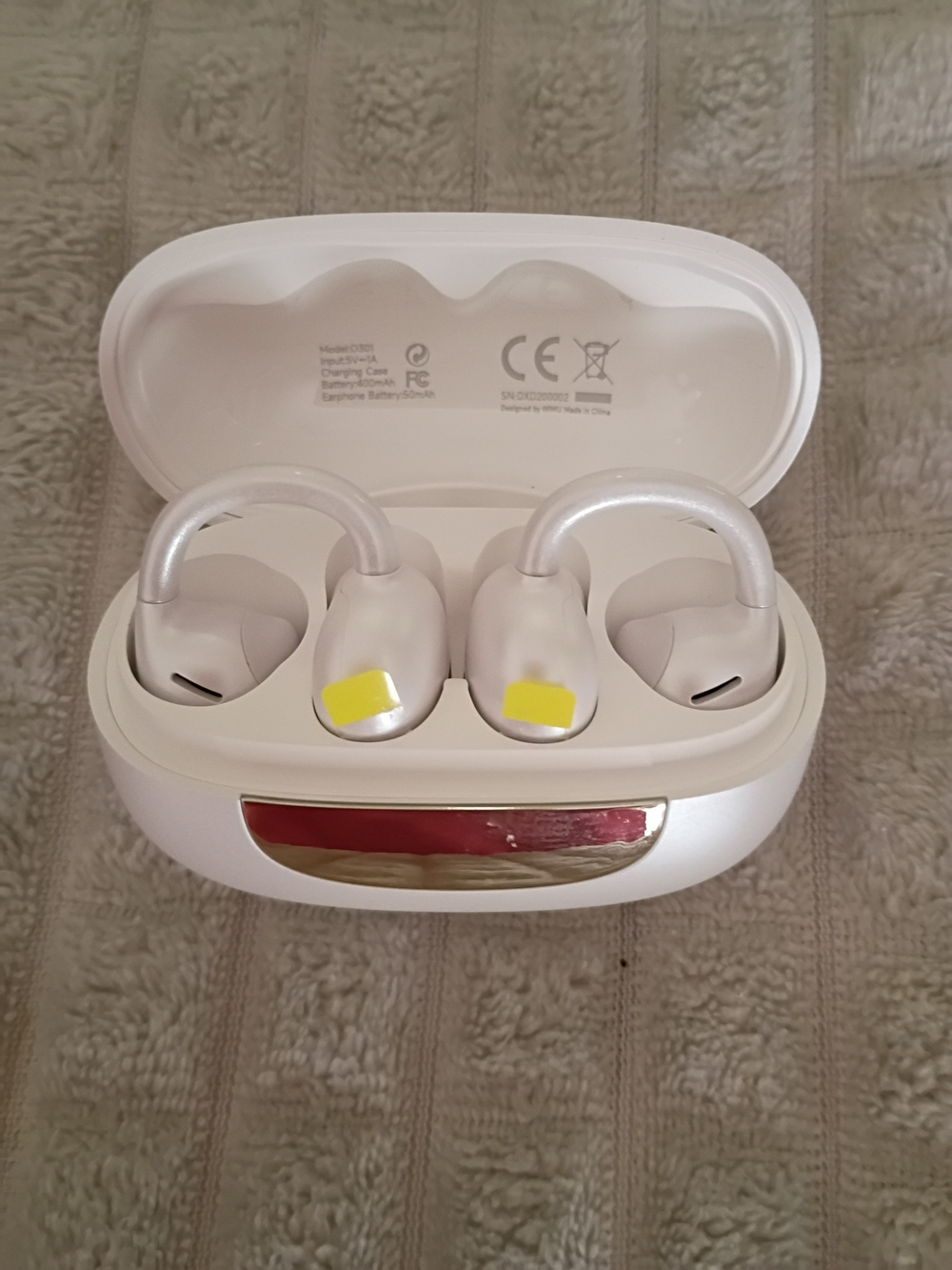 RICHJOY Open Ear Bluetooth 6.0 Clip-On Earbuds White NWT